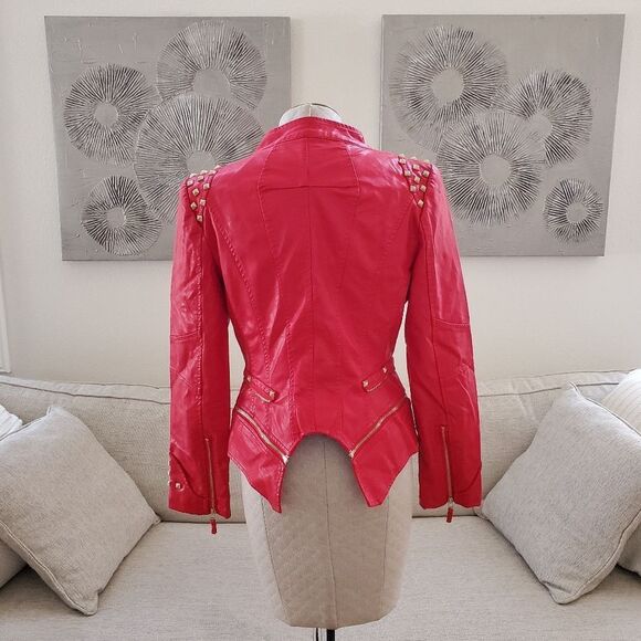 SX Honey Pot Faux Leather Studded Jacket sz Med - Picture 8 of 13